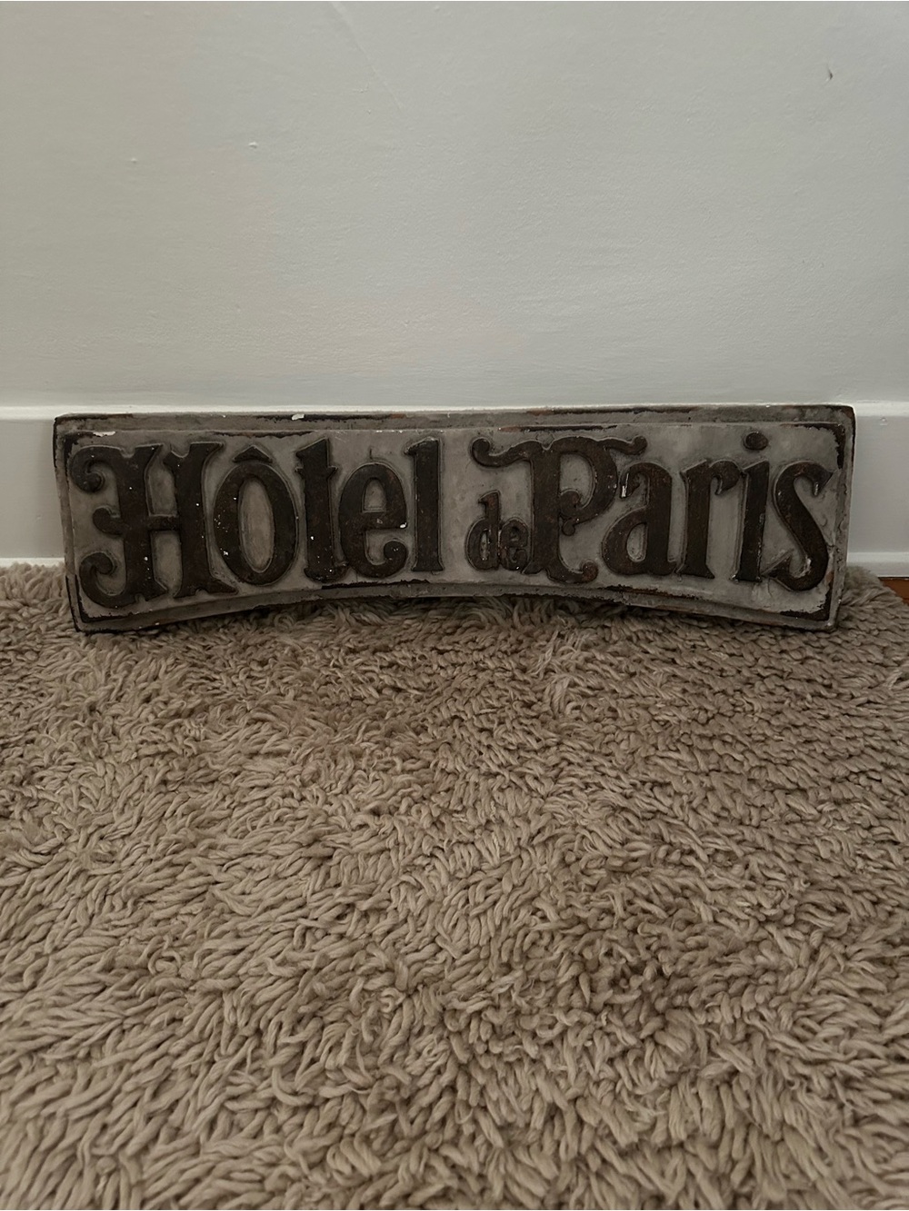 Hotel de Paris Rustic Wall Sign